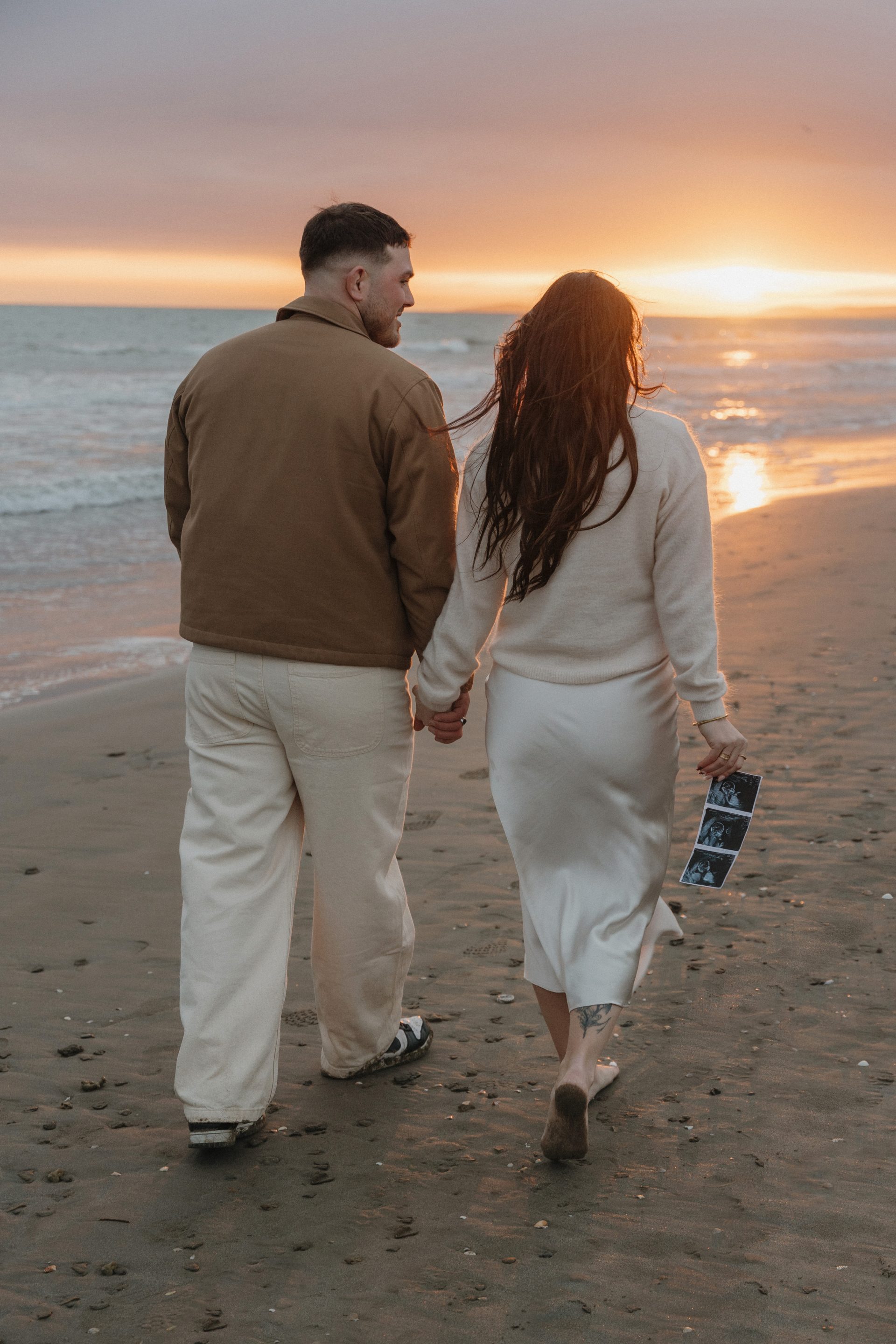 Sandra et dénis photographie nouveau-né plage Montpellier, Hérault